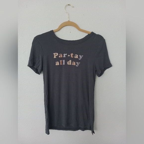 NWOT OLD NAVY Party All Day  Gray Soft T Shirt - Picture 1 of 2